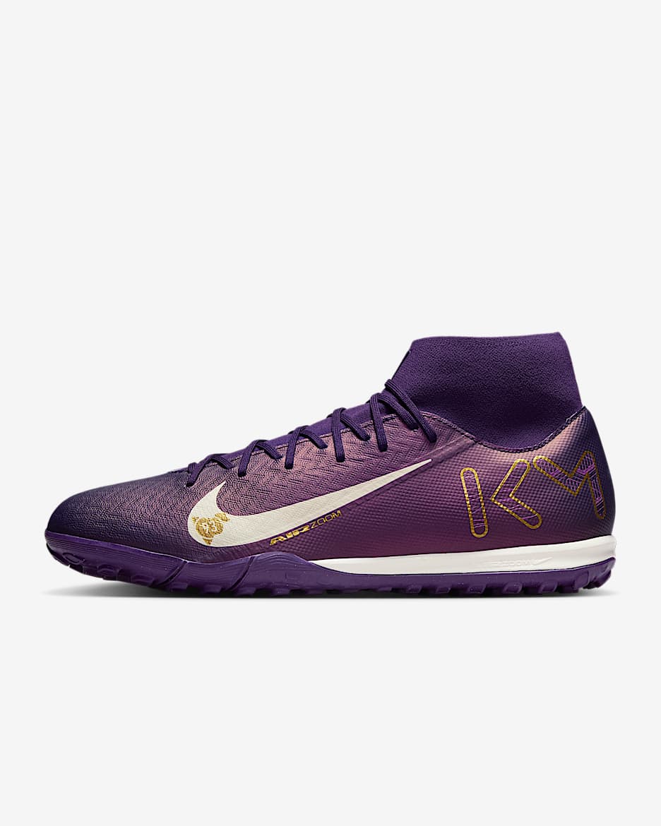 Nike Mercurial Superfly 10 Academy "Kylian Mbappé" TF High-Top Soccer Shoes - Grand Purple/Pale Ivory