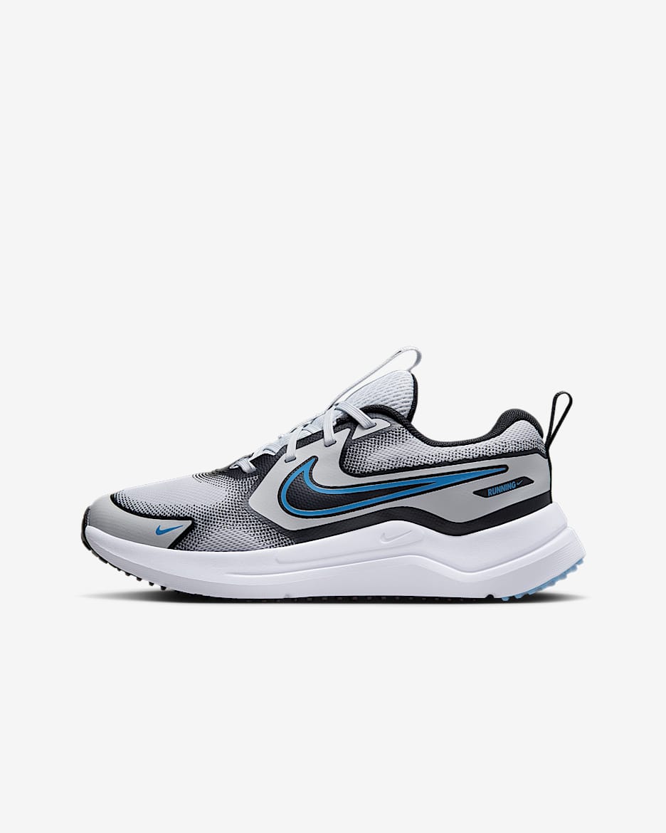 Nike Cosmic Runner Big Kids' Road Running Shoes - Pure Platinum/Black/White/Blue Beyond