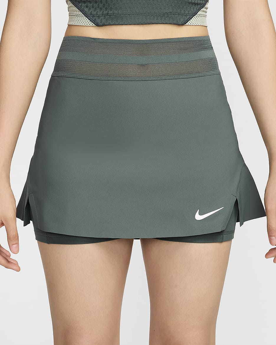 NikeCourt Slam Women's Tennis Skirt - Vintage Green/Vintage Green/White