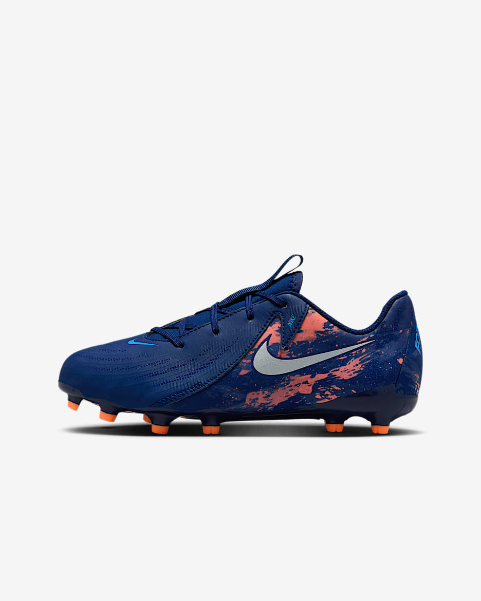 Nike Jr. Phantom GX 2 Academy 'Erling Haaland' Older Kids' MG Low-Top Football Boot - Blue Void/Chrome