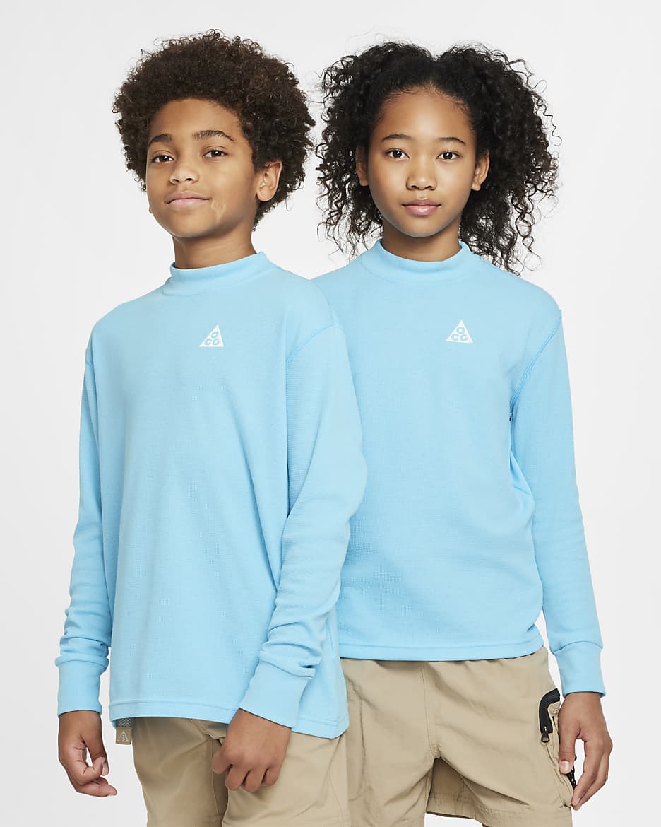 Nike ACG Part superior de màniga llarga tipus gofra Dri-FIT - Nen/a - Baltic Blue/Summit White