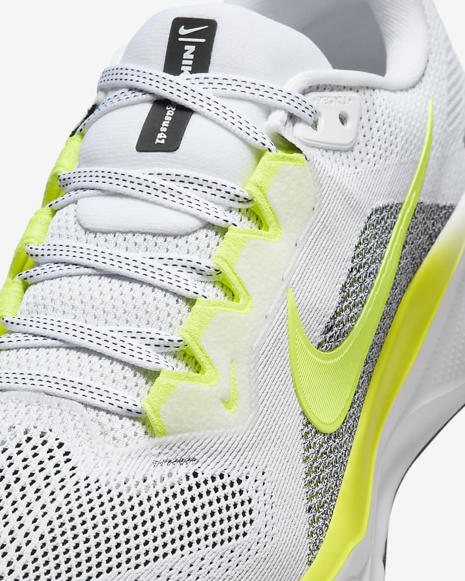 รองเท้าวิ่งโร้ดรันนิ่งผู้ชาย Nike Pegasus 41 - ขาว/ดำ/Volt