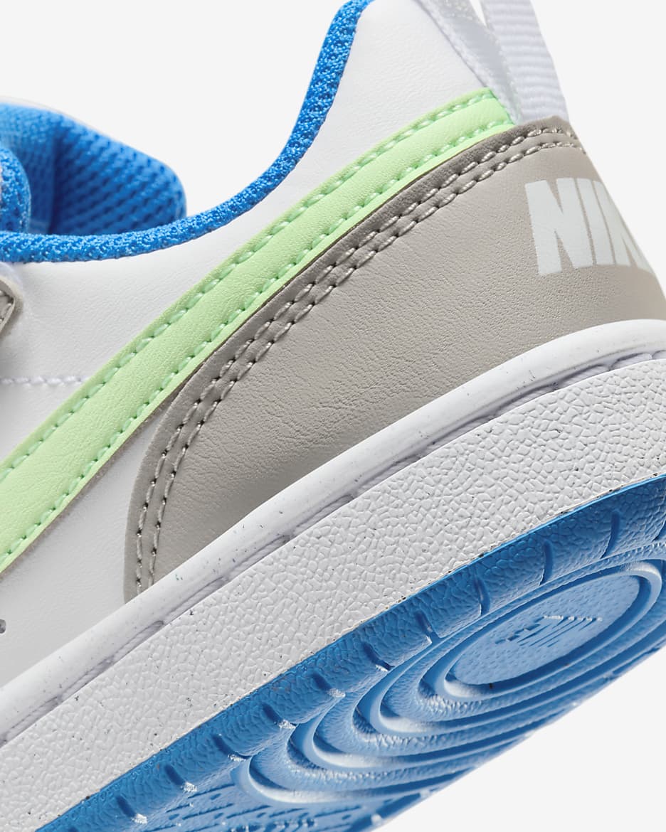 Nike Court Borough Low Recraft Younger Kids' Shoes - Light Iron Ore/White/Photo Blue/Vapour Green