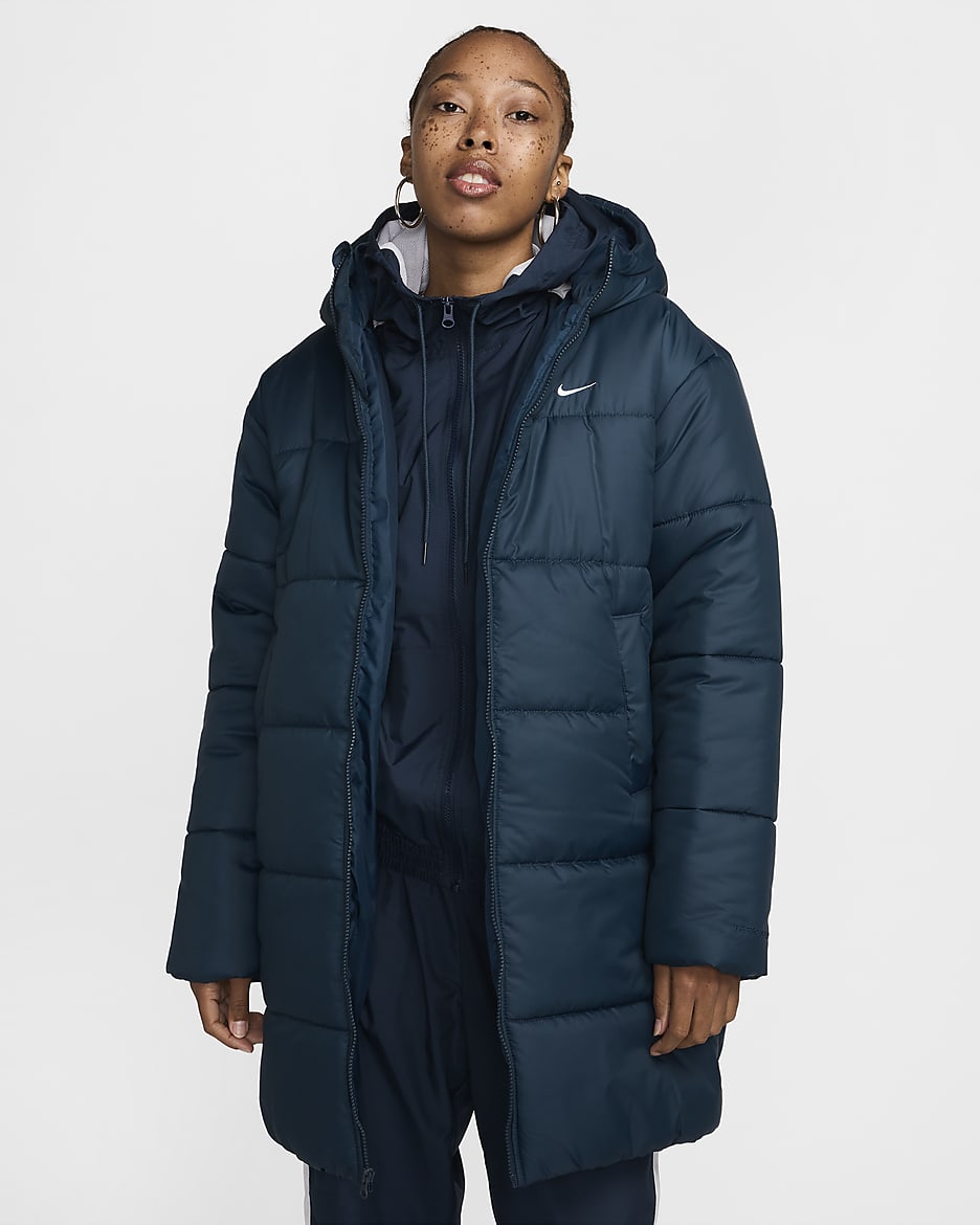 Nike Sportswear Classic Puffer Women's Therma-FIT Loose Parka - Armoury Navy/White