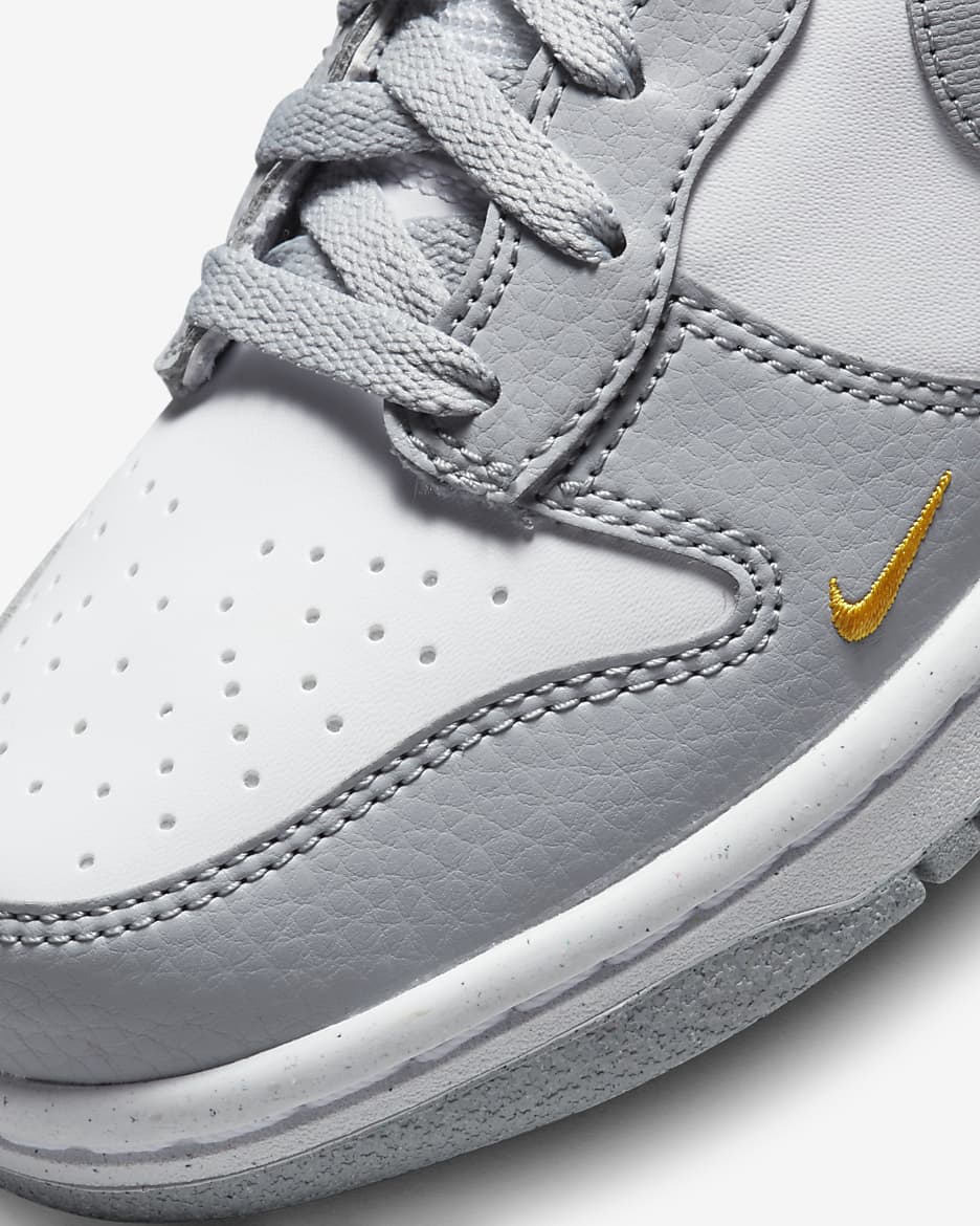 Nike Dunk High Next Nature Kinderschoenen - Wolf Grey/Wit/University Gold/Wolf Grey