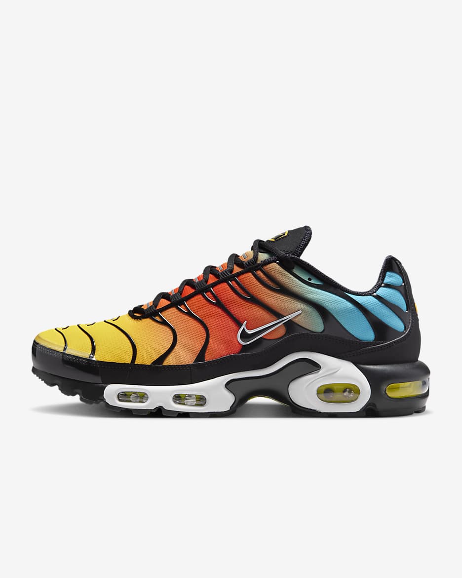 Chaussure Nike Air Max Plus pour homme - Noir/Baltic Blue/Safety Orange/Noir