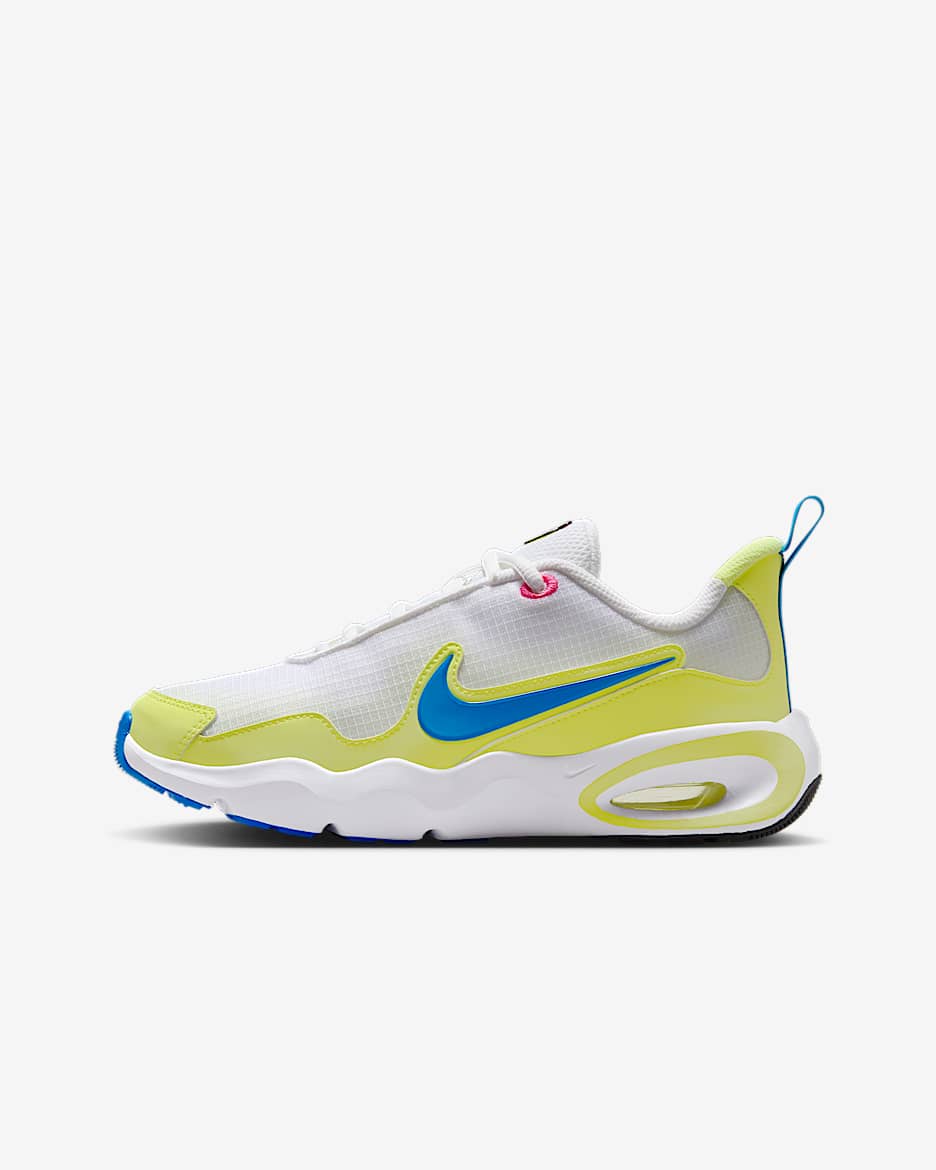 Tenis para niños grandes Nike Air Max Nova - Blanco/Toque de limón claro/Negro/Azul foto