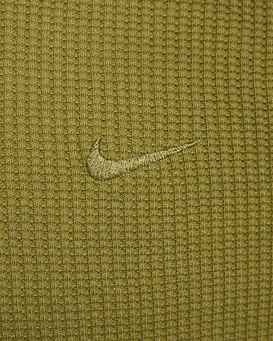 Nike Life langermet, tykk vaffelmønstret overdel til herre - Pacific Moss/Neutral Olive/Pacific Moss