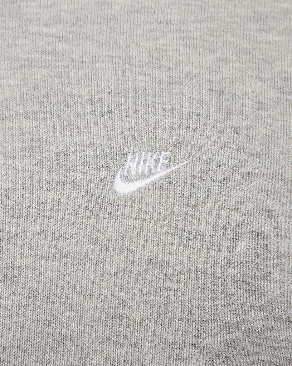 Nike Sportswear Men's French Terry Short-Sleeve Top - Dark Grey Heather/White