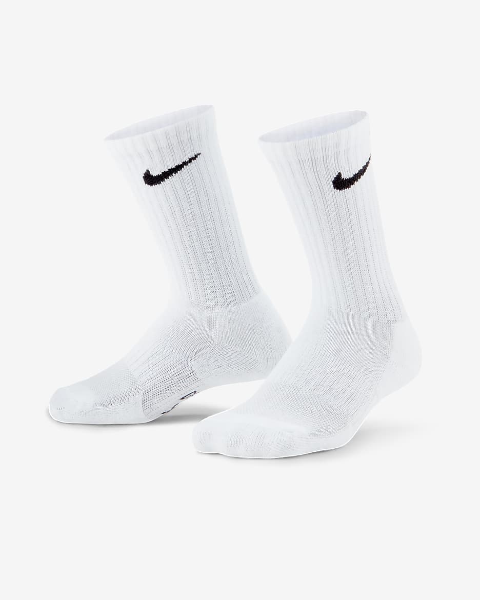 Nike Dri-FIT Little Kids' Crew Socks (3 Pairs) - White