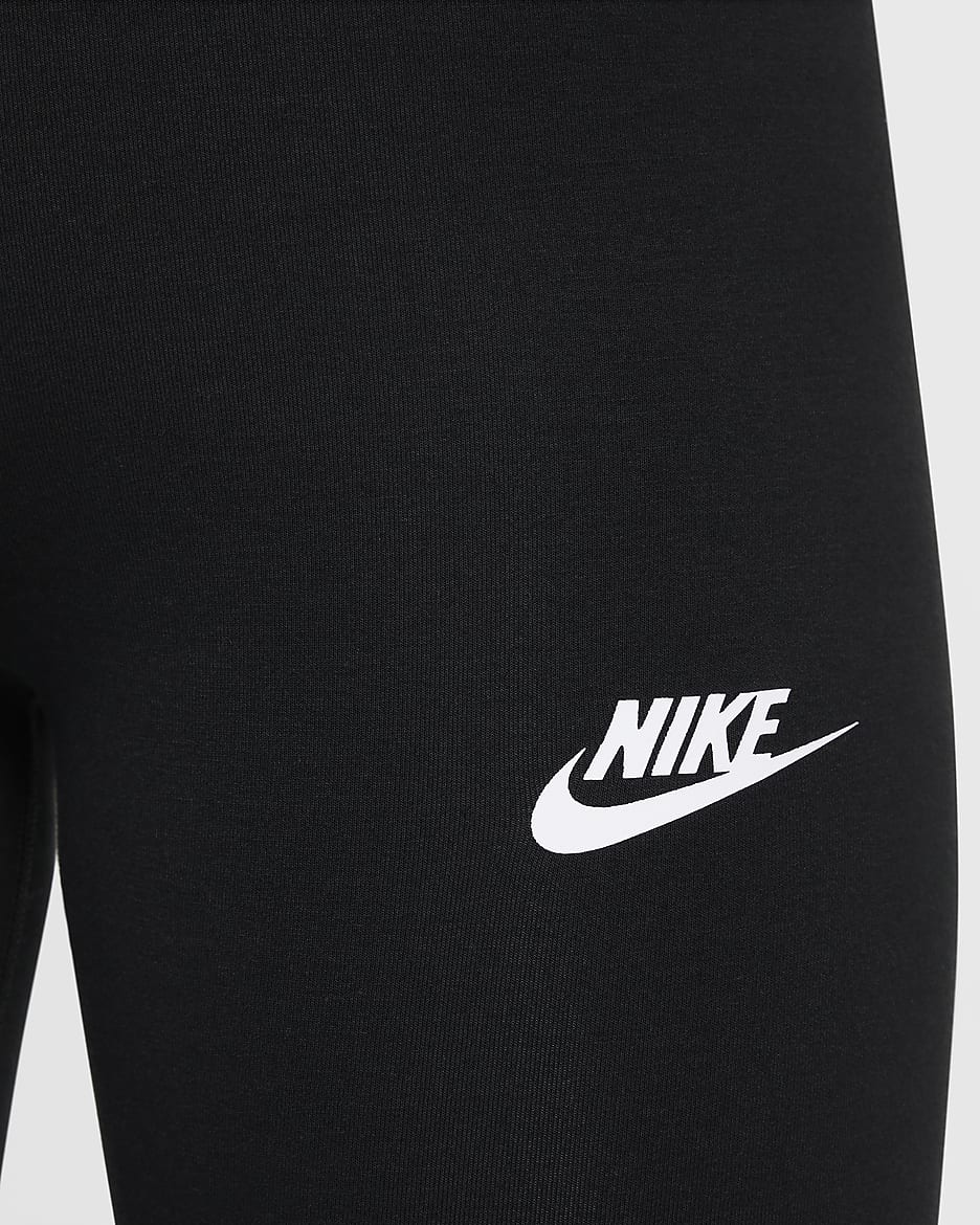 Nike Sportswear Classic Leggings mit hohem Taillenbund für Mädchen - Schwarz/Weiß