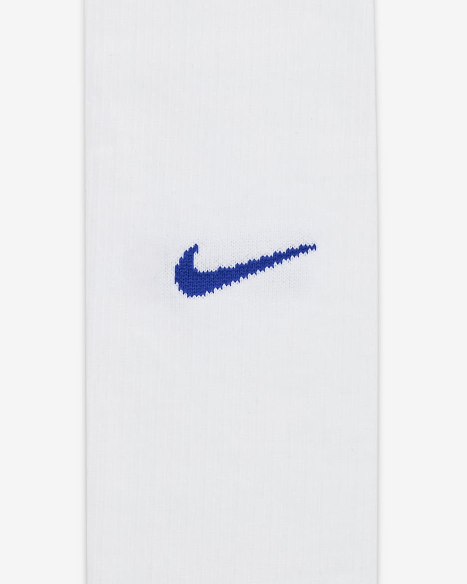 FFF Strike Away Nike Dri-FIT Football Knee-High Socks - White/Bright Blue/University Red/Bright Blue