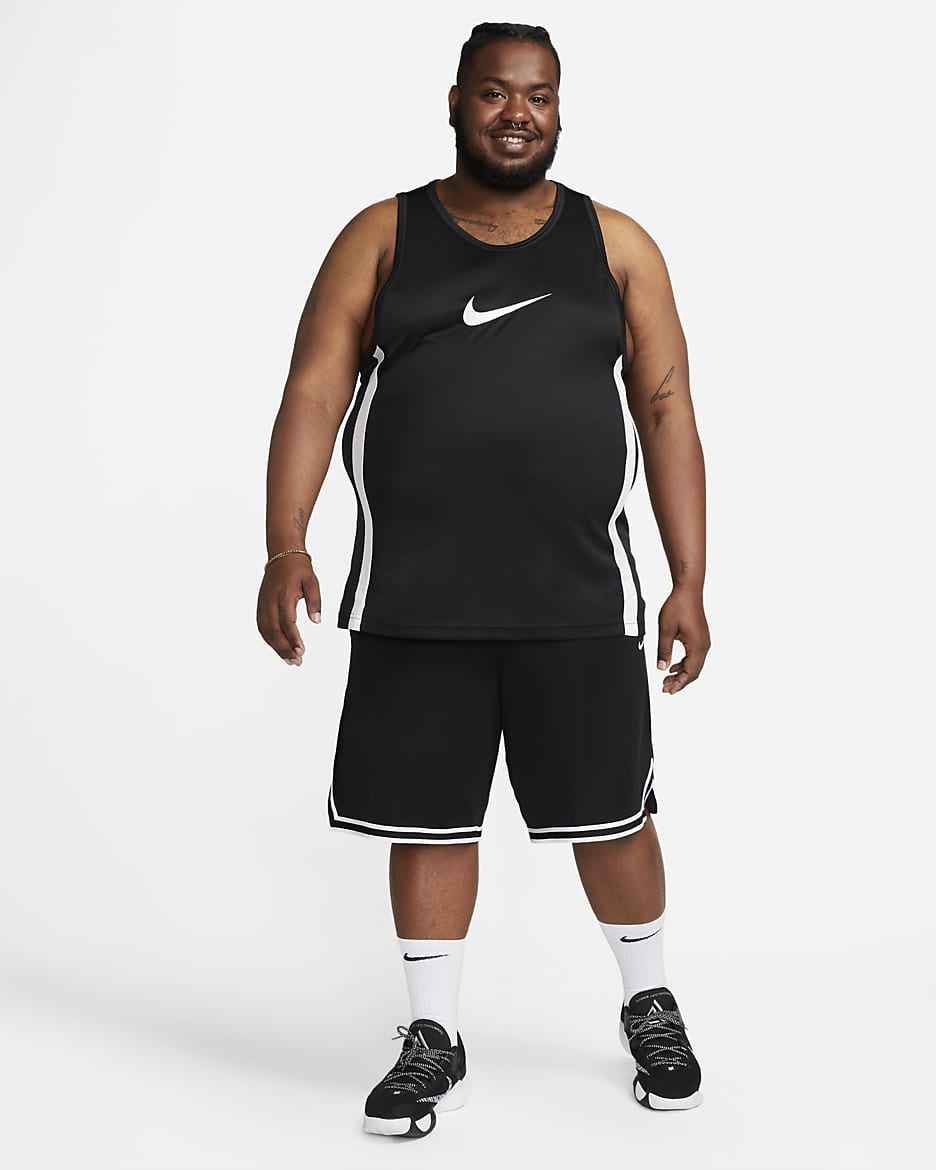 Maillot de basketball Dri-FIT Nike Icon pour homme - Noir/Noir/Blanc/Blanc