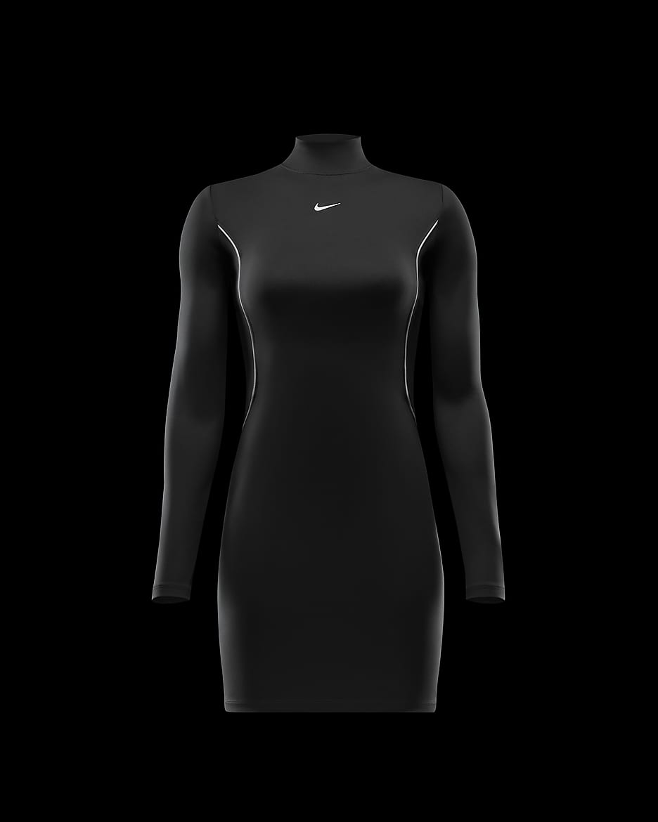 nike black long sleeve mini dress