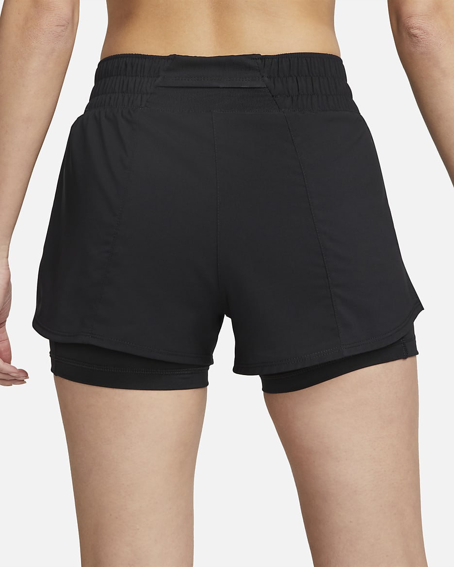 Nike Dri-FIT One Women's Mid-Rise 8cm (approx.) 2-in-1 Shorts - Black