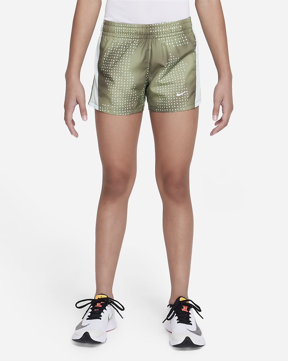 Nike Dri-FIT Sport Essentials+ 10K2 大童 (女童) 訓練短褲 - Medium Olive/Mint Foam/Alligator/白色