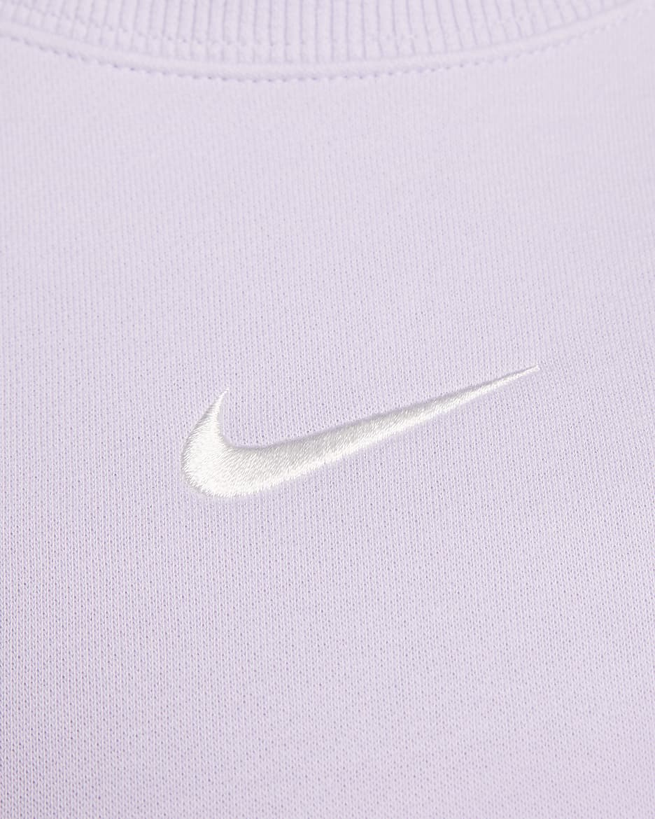 Nike Sportswear Phoenix Fleece Sudadera de chándal de cuello redondo oversize - Mujer - Violet Mist/Sail