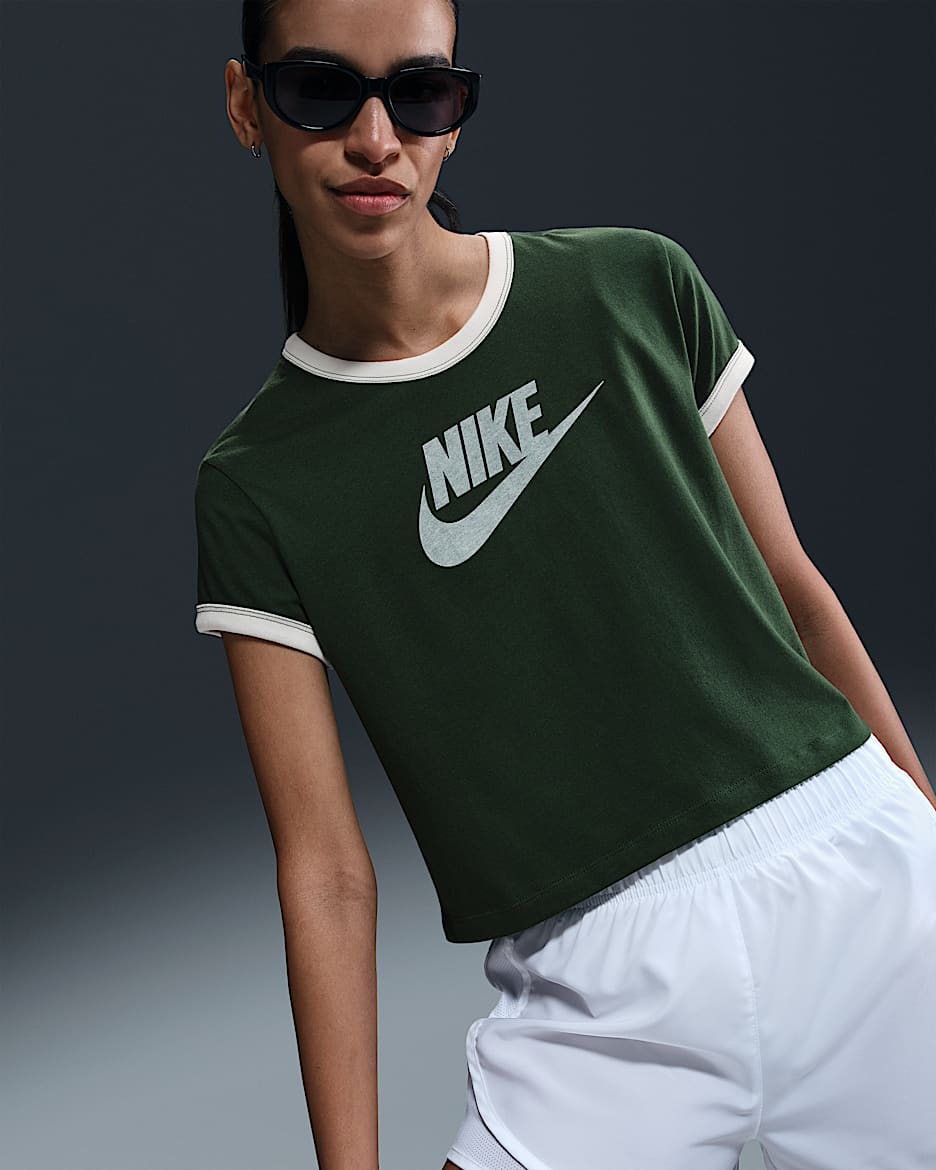 T-shirt Ringer Nike Sportswear para mulher - Fir/Sail