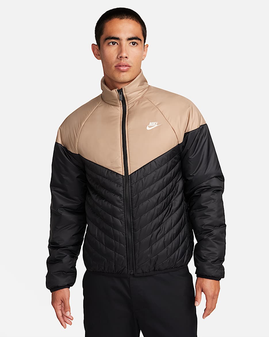Nike Sportswear Windrunner Men's Therma-FIT Midweight Puffer Jacket - Black/Khaki/Sail