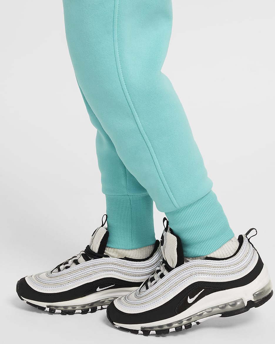 Pants ajustados de cintura alta para niñas talla grande Nike Sportswear Club Fleece - Escarcha verde/Escarcha verde/Blanco