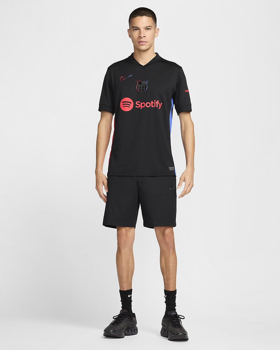 FC Barcelona 2024/25 Stadium (bortedrakt) Nike Dri-FIT Replica fotballdrakt til herre - Svart/University Red/Hyper Royal/Svart