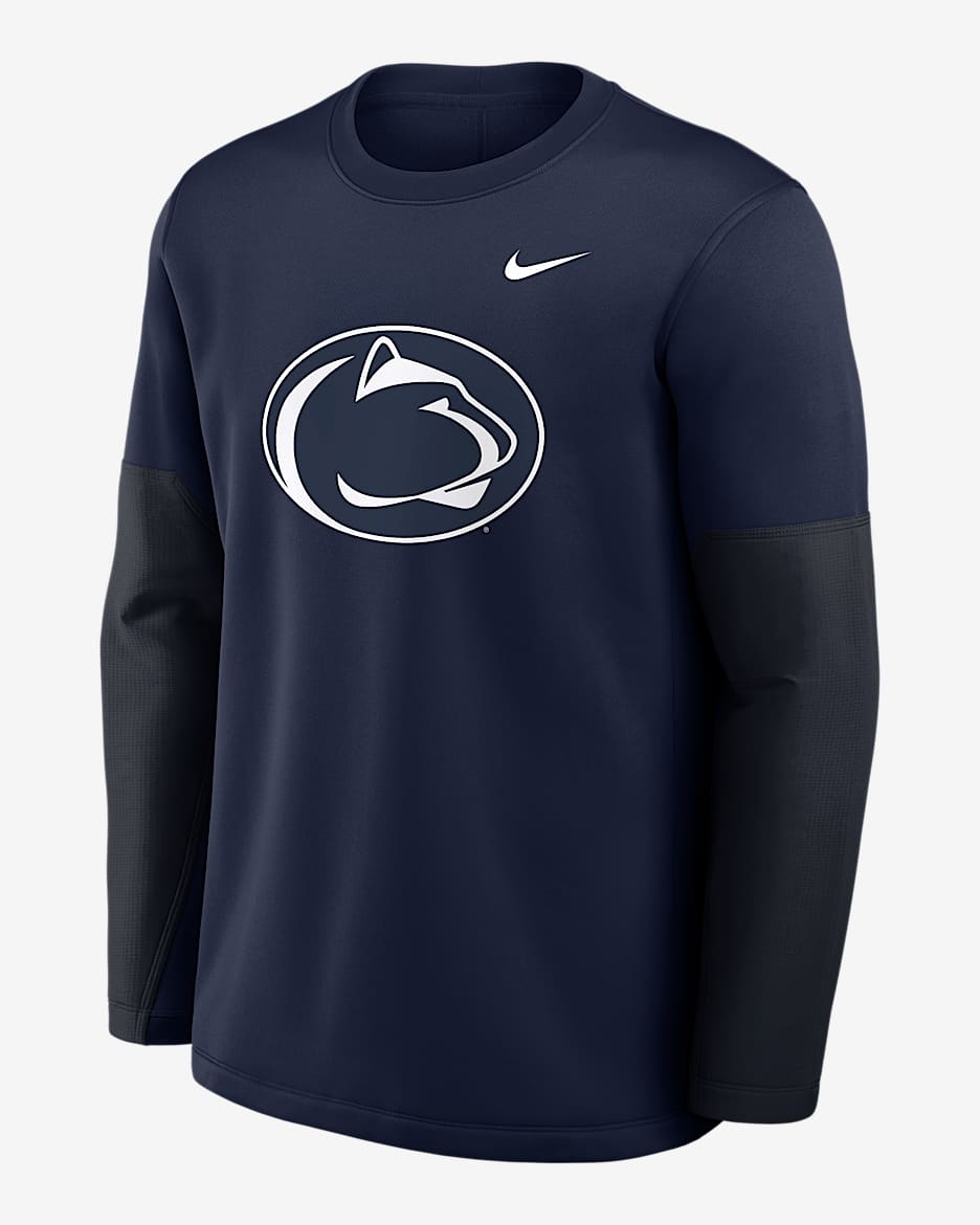 Playera de manga larga universitaria Nike Therma-FIT para hombre Penn State Sideline Coach - Azul marino