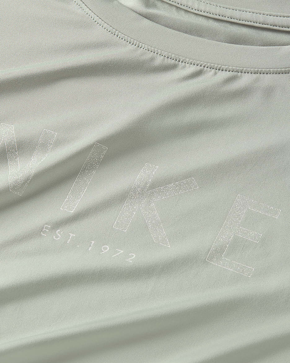 ナイキ ワン ウィメンズ Dri-FIT ショートスリーブ トップ - ジェイドホライズン/ペールアイボリー/セメントグレー