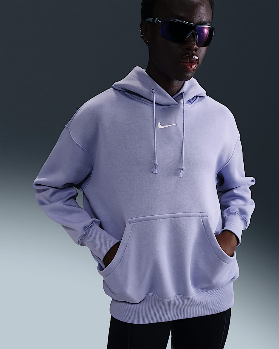Nike Sportswear Phoenix Fleece Women's Oversized Pullover Hoodie - Lilac Ice/Sail