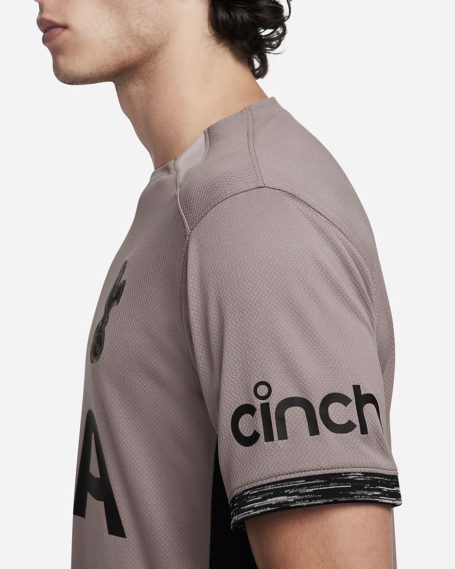 Tottenham Hotspur 2023/24 Stadium Third Nike Dri-FIT Fußballtrikot - Taupe Haze/Diffused Taupe/Schwarz