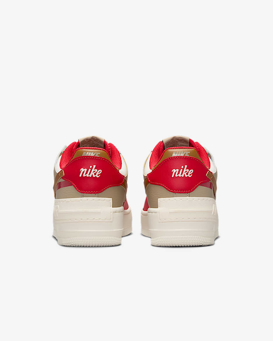 Nike Air Force 1 Shadow 女鞋 - Phantom/Fire Red/Khaki/Light British Tan