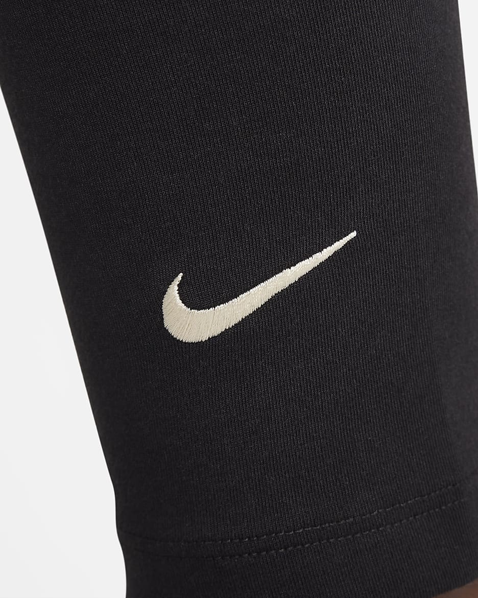 Leggings de tiro alto de 7/8 para mujer Nike Sportswear Classic Swoosh - Negro/Vela