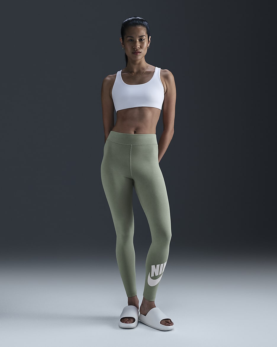 Nike Sportswear Classics Women's High-Waisted Graphic Leggings - Jade Horizon/White