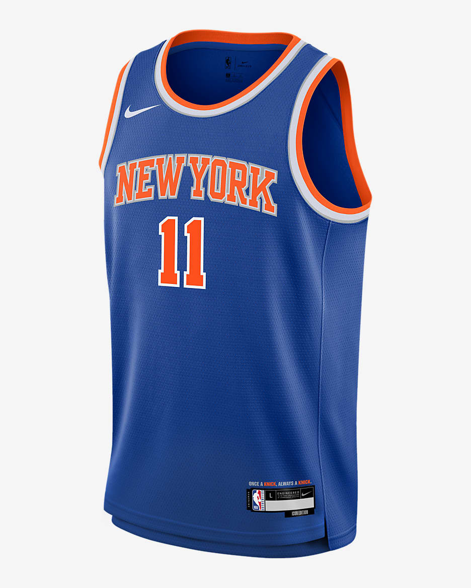 Jalen Brunson New York Knicks 2024/25 Icon Edition Big Kids' Nike NBA Swingman Jersey - Rush Blue