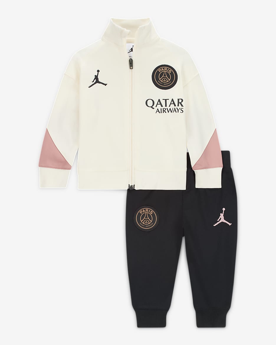 Paris Saint-Germain Strike Third Baby/Toddler Jordan Dri-FIT Football Knit Tracksuit - Pale Ivory/Rust Pink/Black/Rust Pink