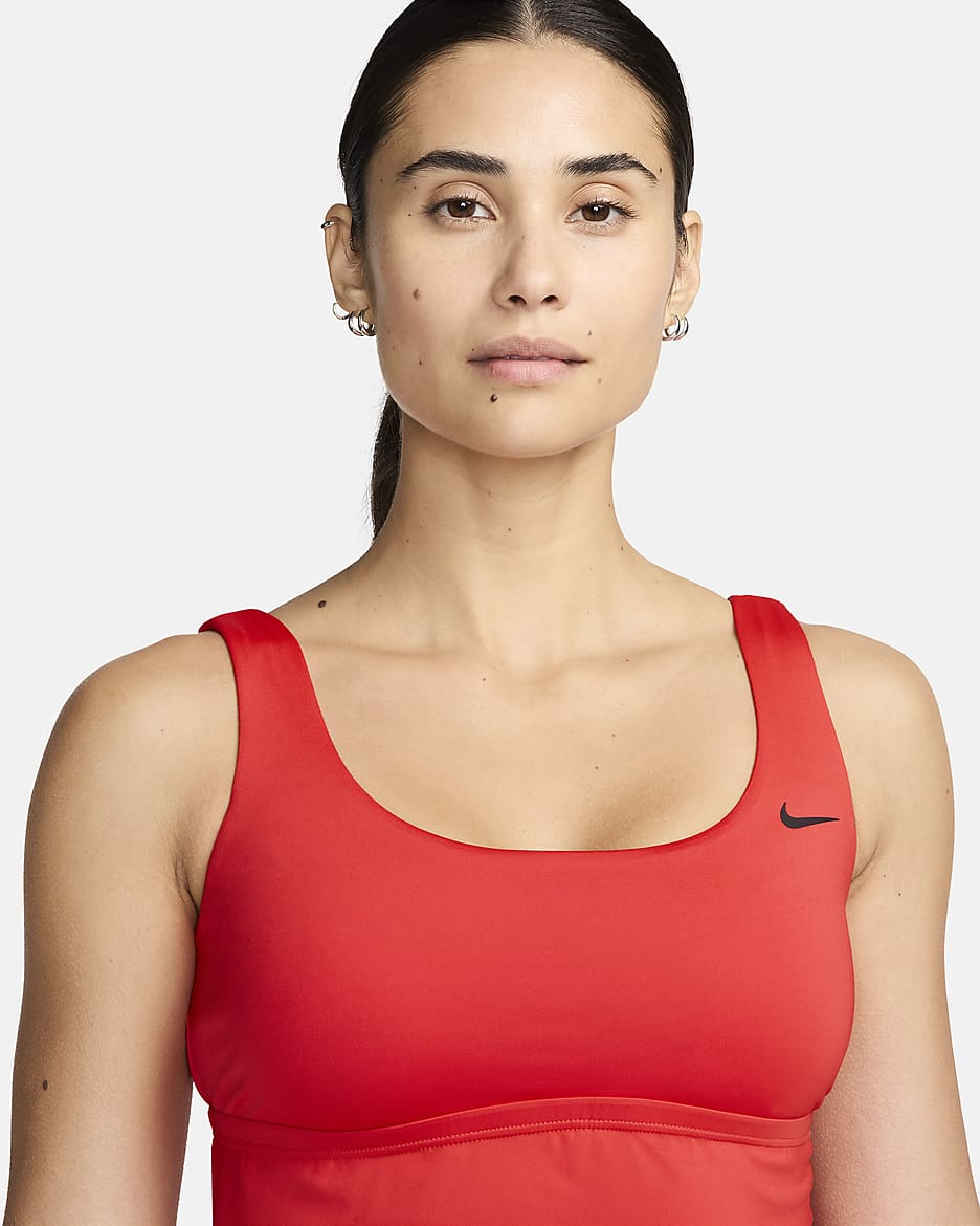 Top de traje de baño para mujer Nike Tankini - Carmesí claro