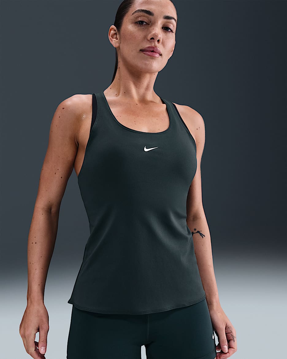 Nike Pro Women's Dri-FIT Tank Top - Seaweed/White