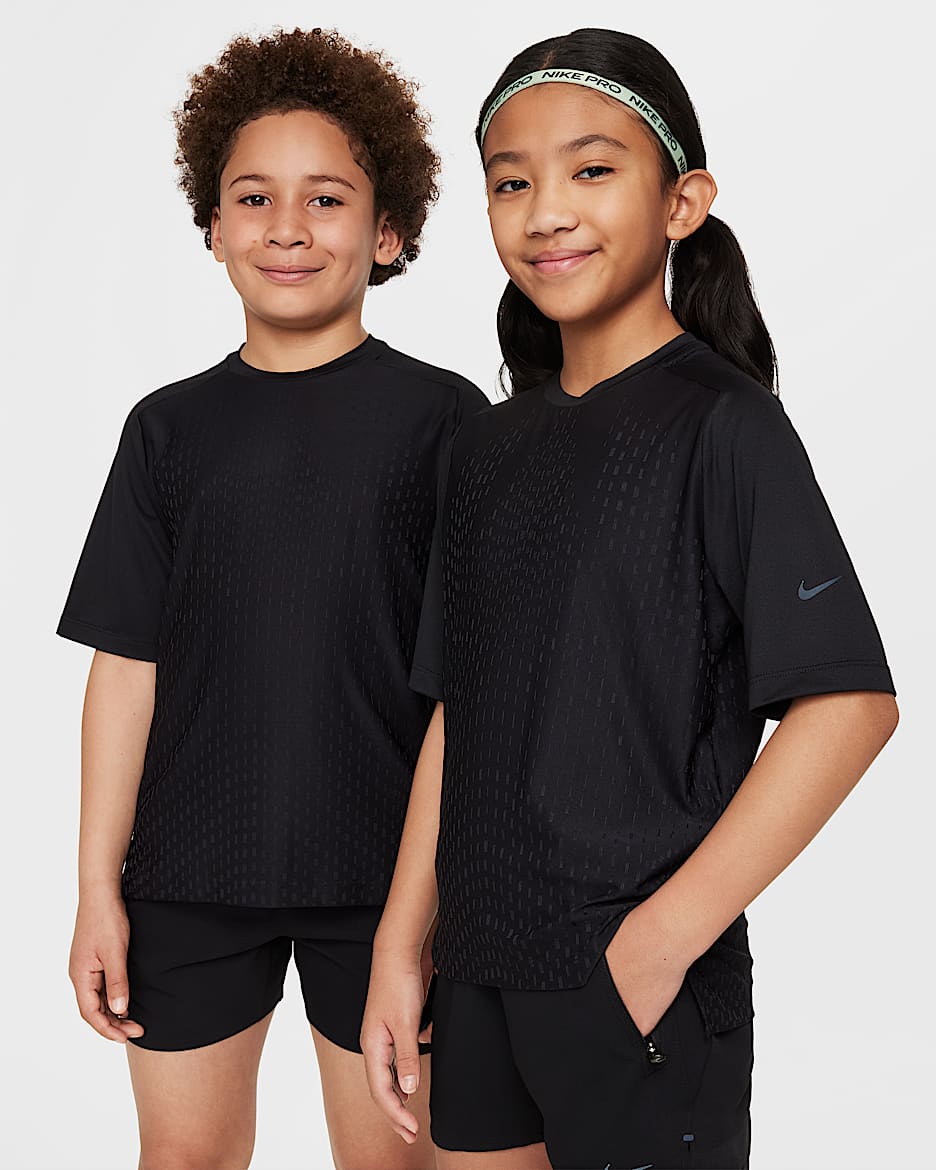 Haut à manches courtes Dri-FIT ADV Nike Multi pour ado - Noir/Anthracite/Blanc