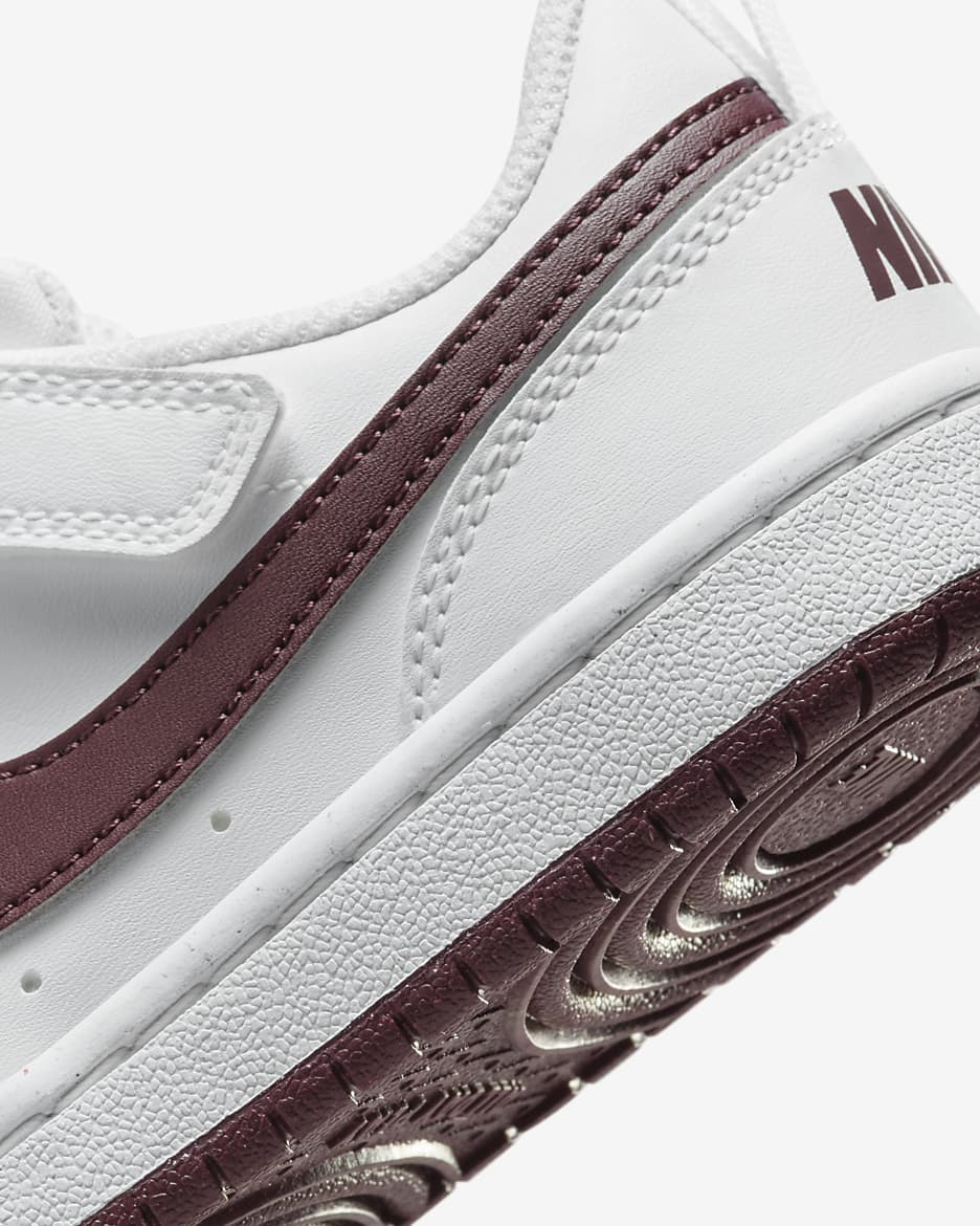 Nike Court Borough Low Recraft Younger Kids' Shoes - White/Burgundy Crush