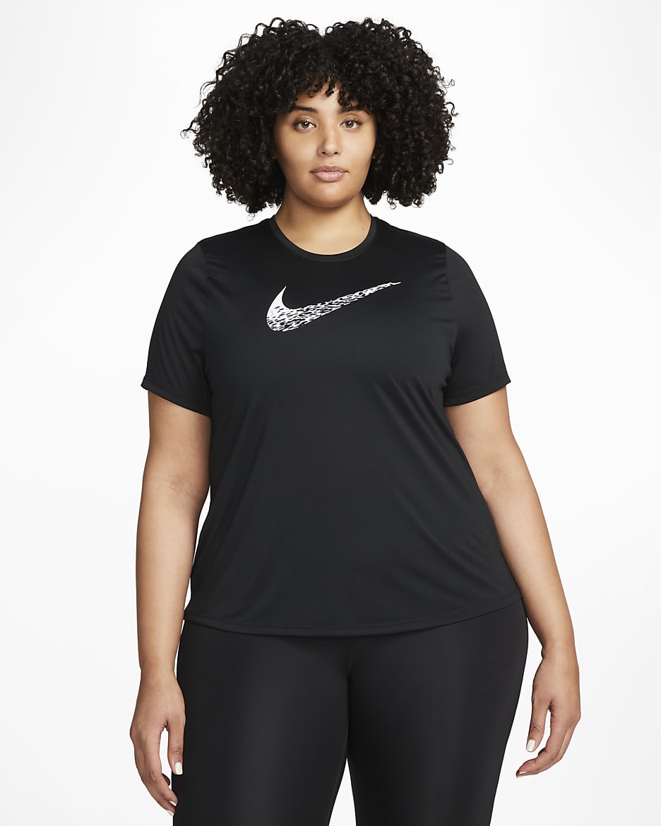 Nike Swoosh Run Women's Short-Sleeve Running Top - Black/White