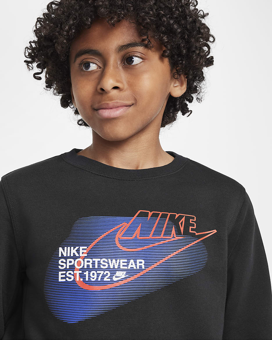 Nike Sportswear Standard Issue Older Kids' (Boys') Crew-Neck Sweatshirt - Black