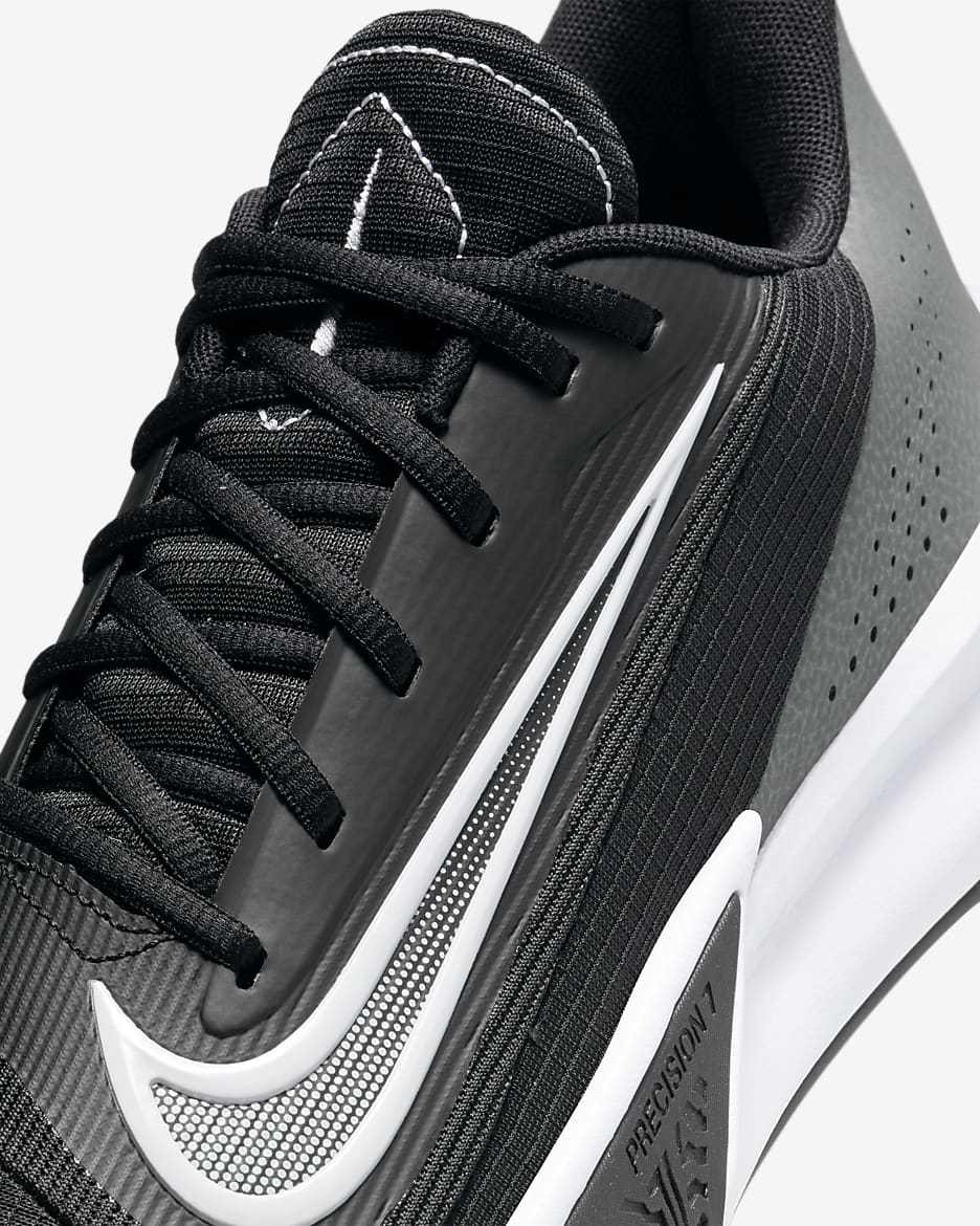 Sapatilhas de basquetebol Nike Precision 7 para homem - Preto/Cinzento Iron/Cinzento Smoke/Branco