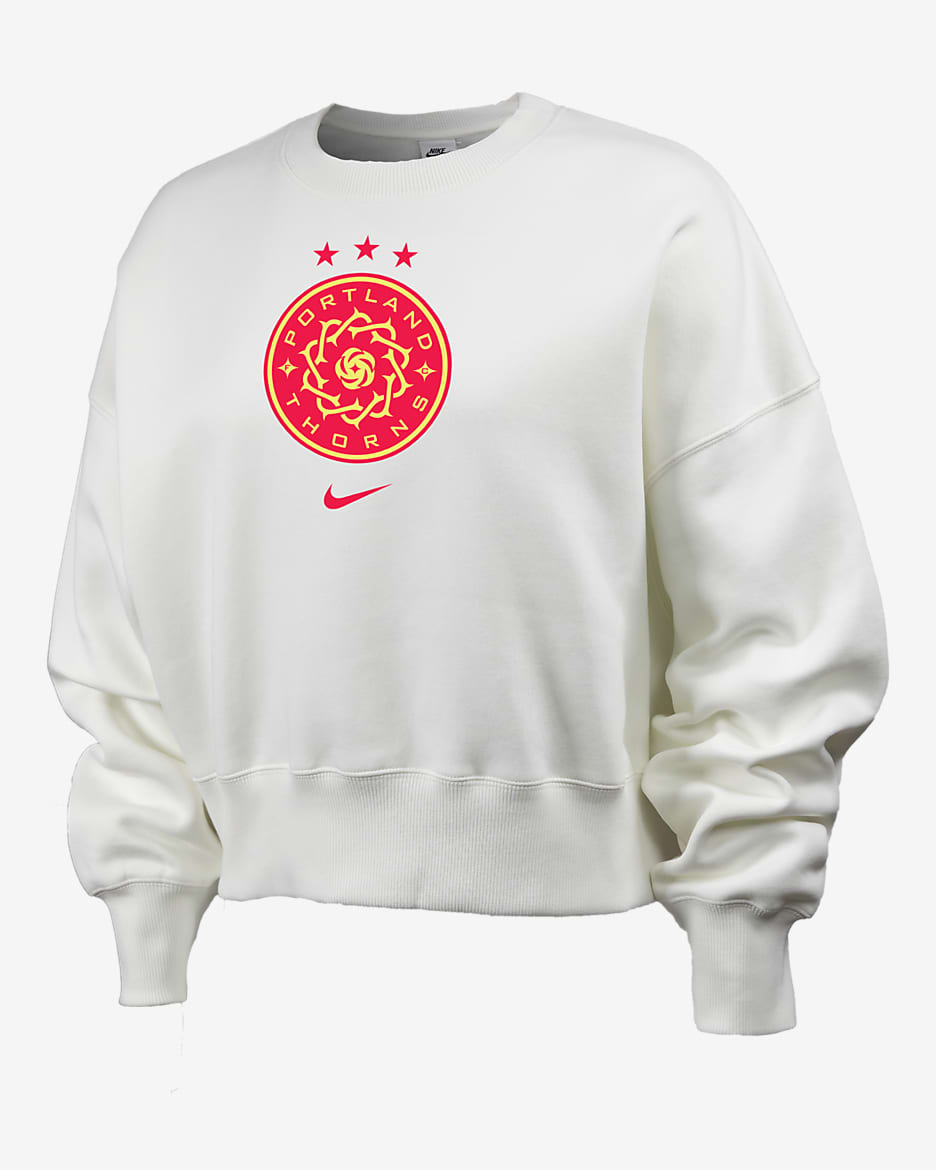 Sudadera de cuello redondo Nike de la NWSL para mujer Portland Thorns FC Phoenix Fleece - Vela