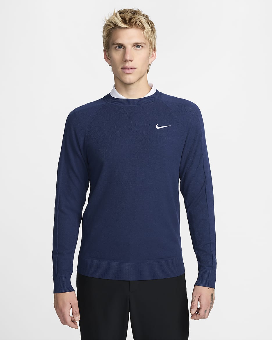 Suéter de golf para hombre Nike Tour - Azul marino medianoche/Blanco