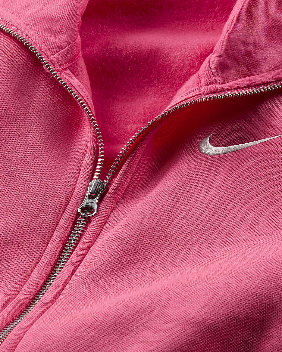 เสื้อแจ็คเก็ตวอร์มโอเวอร์ไซส์ผู้หญิง Nike Sportswear Phoenix Fleece - Aster Pink/Sail