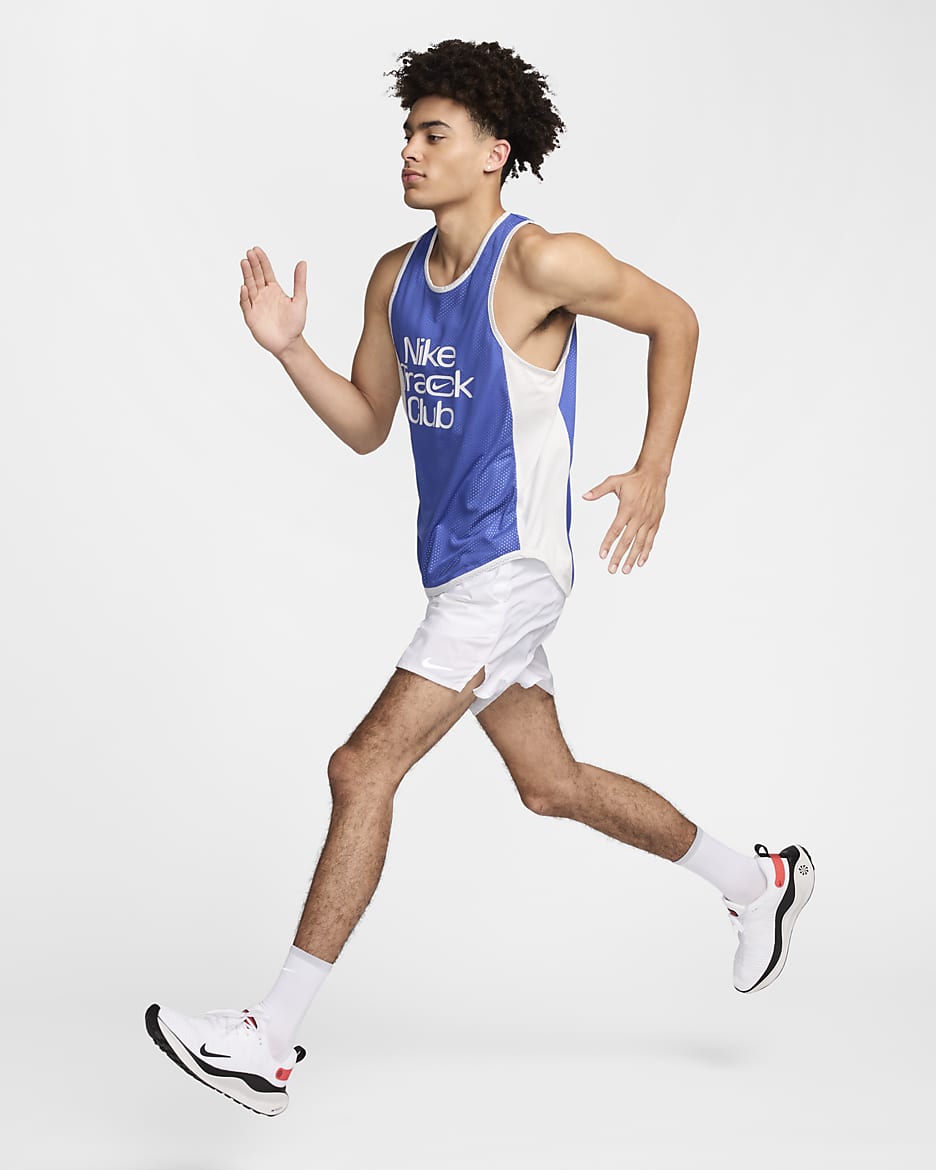 Nike Track Club Men's Dri-FIT Running Singlet - Astronomy Blue/Summit White/Summit White