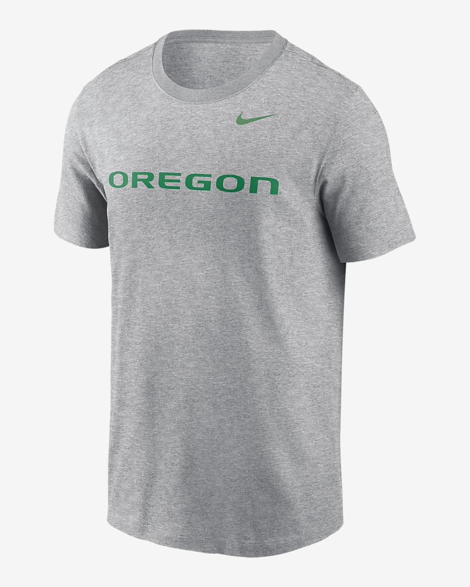 Oregon Ducks Primetime Wordmark Men's Nike College T-Shirt - Grey Heather