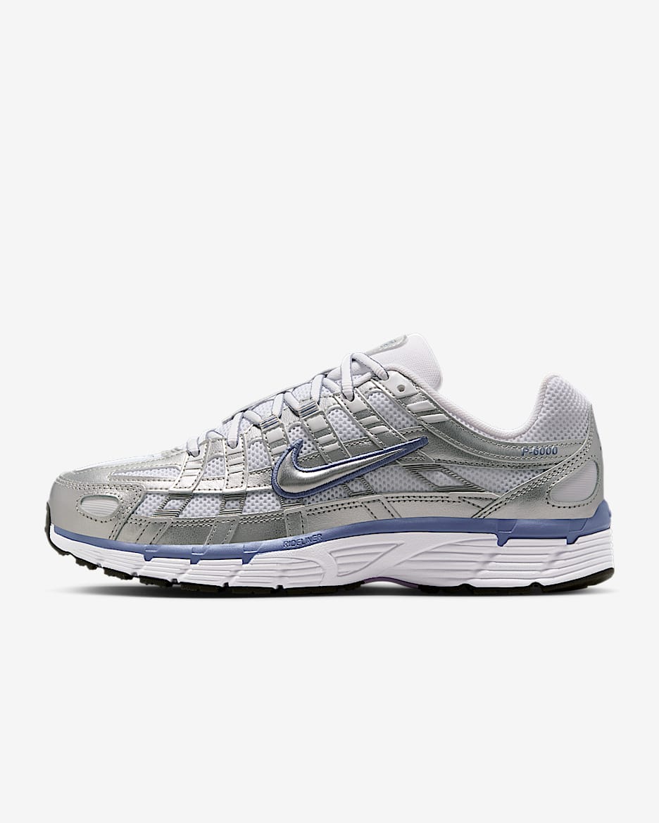 Tenis para mujer Nike P-6000 - Plata metalizado/Blanco/Negro/Índigo mundial