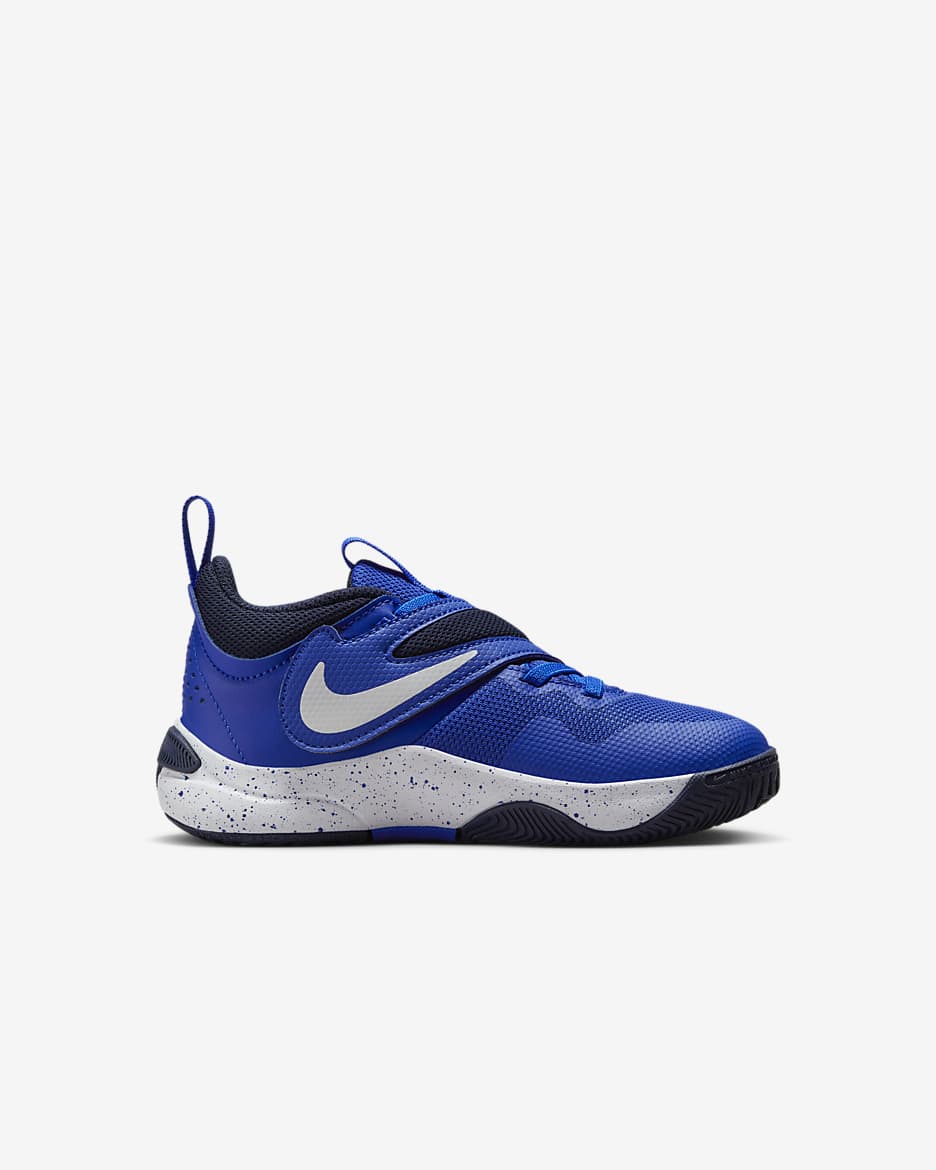 Nike Team Hustle D 11 Younger Kids' Shoes - Hyper Royal/Obsidian/White/White