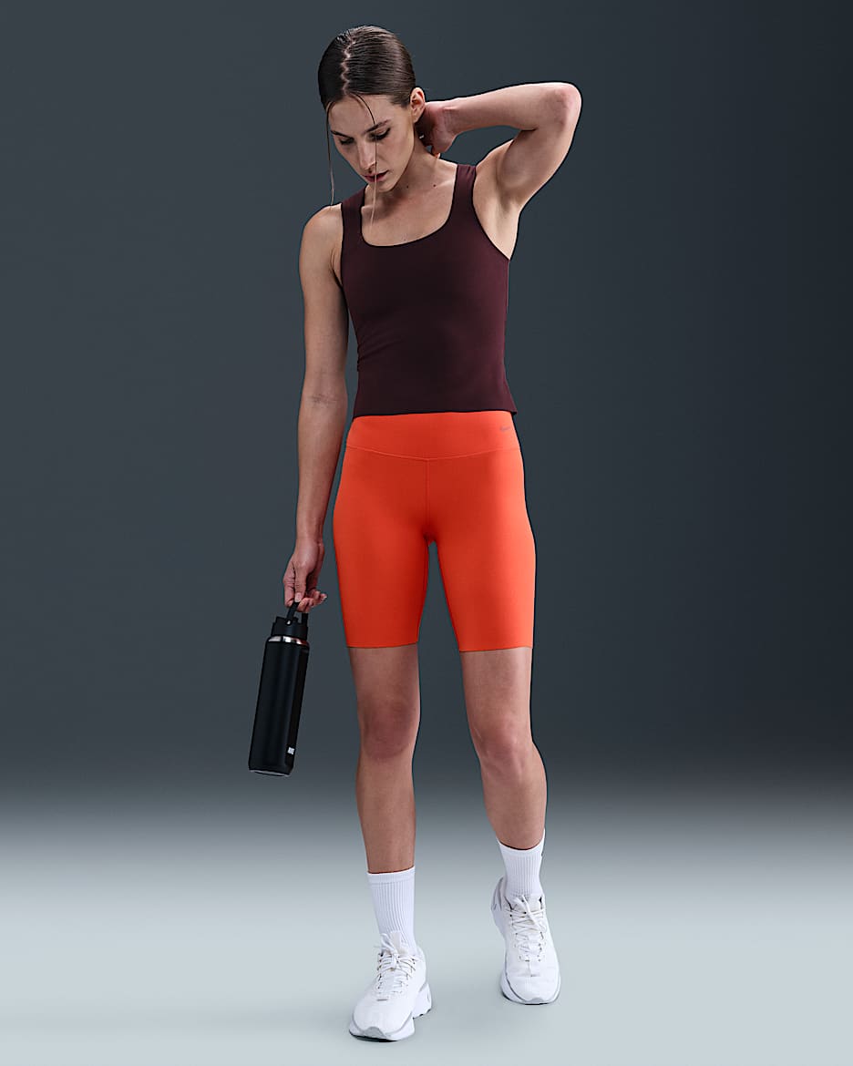 Nike Zenvy Women's Gentle-Support High-Waisted 8" Biker Shorts - Picante Red/Black