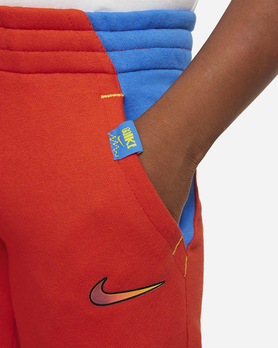 Nike Sportswear Club Big Kids' Joggers - Habanero Red/Yellow Strike/Light Photo Blue